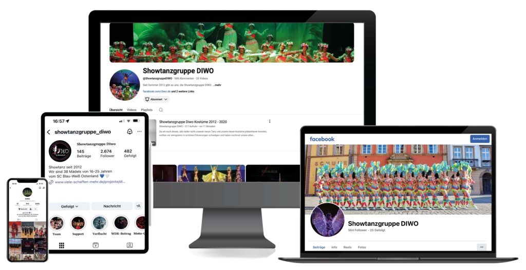 Mockups mit Social Media Kanälen